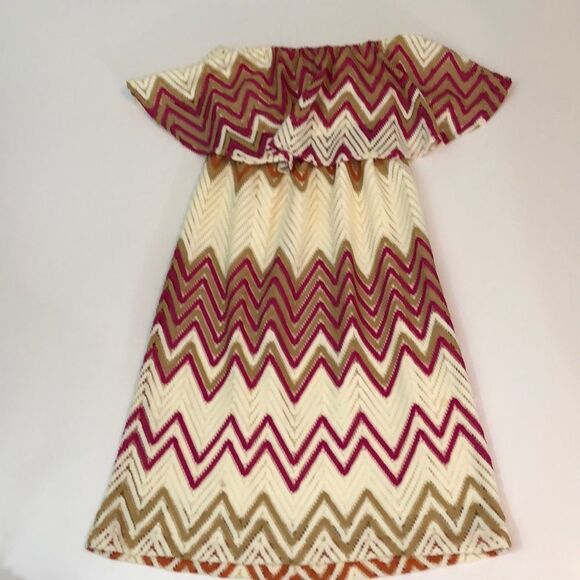 Judith March strapless chevron print knit dress, M - Picture 1 of 7